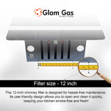 Glam Gas Range Hood | Windy-12 | Kitchen Hood | Chimney
