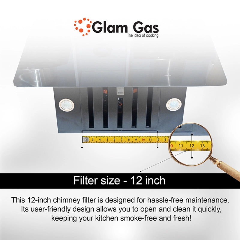 Glam Gas Range Hood | Smoke-up 12 | Kitchen Hood | Chimney