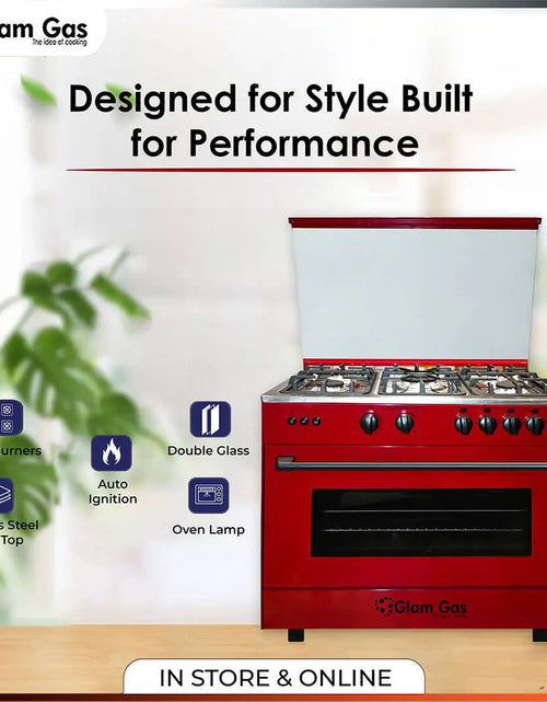 Load image into Gallery viewer, Chef 34 Red Cooking Range – Stylish &amp; Powerful Performance
