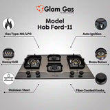 Ford | Hob 4 Burner | Stainless Steel |  Modern Stove for Stylish Kitchens
