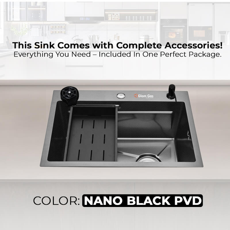 Life Style 6-6 Stainless Steel Texture Single Bowl Kitchen Sink with Accessories