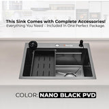 Life Style 6-6 Stainless Steel Texture Single Bowl Kitchen Sink with Accessories