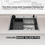 Life Style 6-6 Stainless Steel Texture Single Bowl Kitchen Sink with Accessories