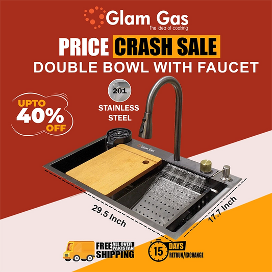 Glam Gas Sink-Life Style 11-12 (Texture) | Stainless steel sink | Kitchen Sink | Double Kitchen Bowl | Kitchen Basin
