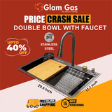 Glam Gas Sink-Life Style 11-12 (Texture) | Stainless steel sink | Kitchen Sink | Double Kitchen Bowl | Kitchen Basin