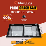 Glam Gas Sink-Lifestyle 12 Glass | Stainless steel sink | Kitchen Sink | Double Kitchen Bowl | Kitchen Basin