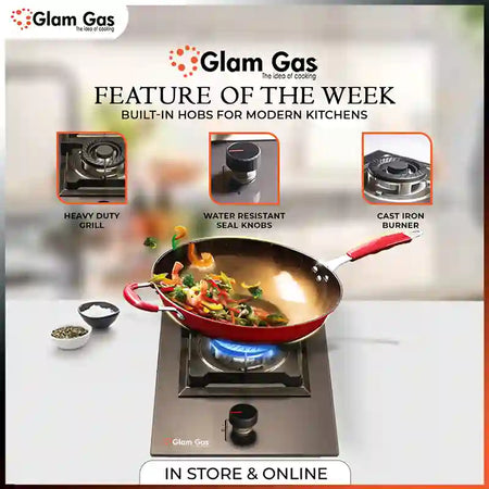 Glam Gas Hob | GG-12 Grey | Tempered Glass | 1 Burner | Kitchen Stove | Gas Stove