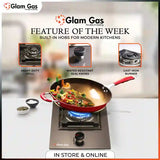Glam Gas Hob | GG-12 | Tempered Glass | 1 Burner | Kitchen Stove | Gas Stove
