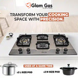 Ford | Hob 4 Burner | Stainless Steel |  Modern Stove for Stylish Kitchens