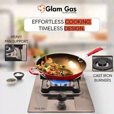 Glam Gas Hob | GG-11 | Stainless Steel | 1 Burner | Kitchen Stove | Gas Stove