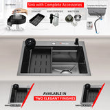 Life Style 6-6 Stainless Steel Texture Single Bowl Kitchen Sink with Accessories