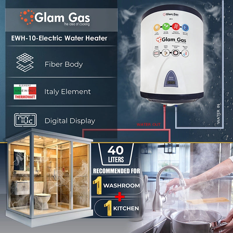 Glam Gas Water Heater | Water Heater | Geyser | EWH-10