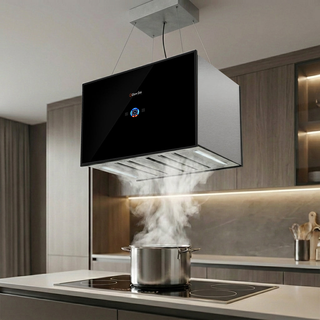 Modern Recycle Island Kitchen Hood | Pipe-less Chimney
