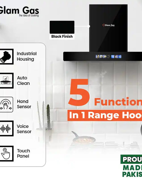 Load image into Gallery viewer, Thunder-11 T-Shaped LED Kitchen Hood (75cm &amp; 90cm) with 5 functions, voice control, auto-clean, and modern chimney design
