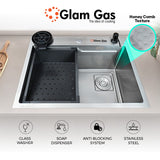 Glam Gas Sink-Lifestyle 6-6 Texture Kitchen Sink | Stainless steel sink | Kitchen Sink | Single Kitchen Bowl | Kitchen Basin