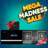 Mega Madness Combo Deal 3 – Glam Gas Range Hood Windy-12 and Black Berry Built-in Hob, elegant black steel kitchen hood and hob combo for stylish kitchens in Pakistan.