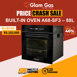 Glam Gas Built-in Oven A68-SF3 – 88L Large Capacity Oven | Glam Gas Oven | Built in Oven | Electric Oven