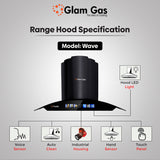 Glam Gas Range Hood | Wave | Kitchen Hood | Chimney