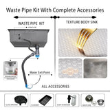 Life Style 6-6 Stainless Steel Texture Single Bowl Kitchen Sink with Accessories