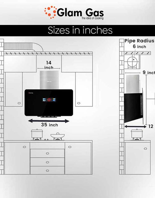 Load image into Gallery viewer, Glam Gas Range Hood | Smoke-up 12 | Kitchen Hood | Chimney
