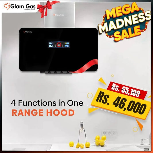 Smoke-Up 12 Range Hood | Auto Clean & Hand Sensor Kitchen Chimney | Powerful Suction Hood for Modern Kitchens