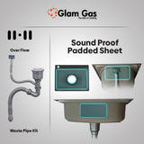 Glam Gas Sink-Life Style 11 Glass | Stainless steel sink | Kitchen Sink | Single Kitchen Bowl | Kitchen Basin