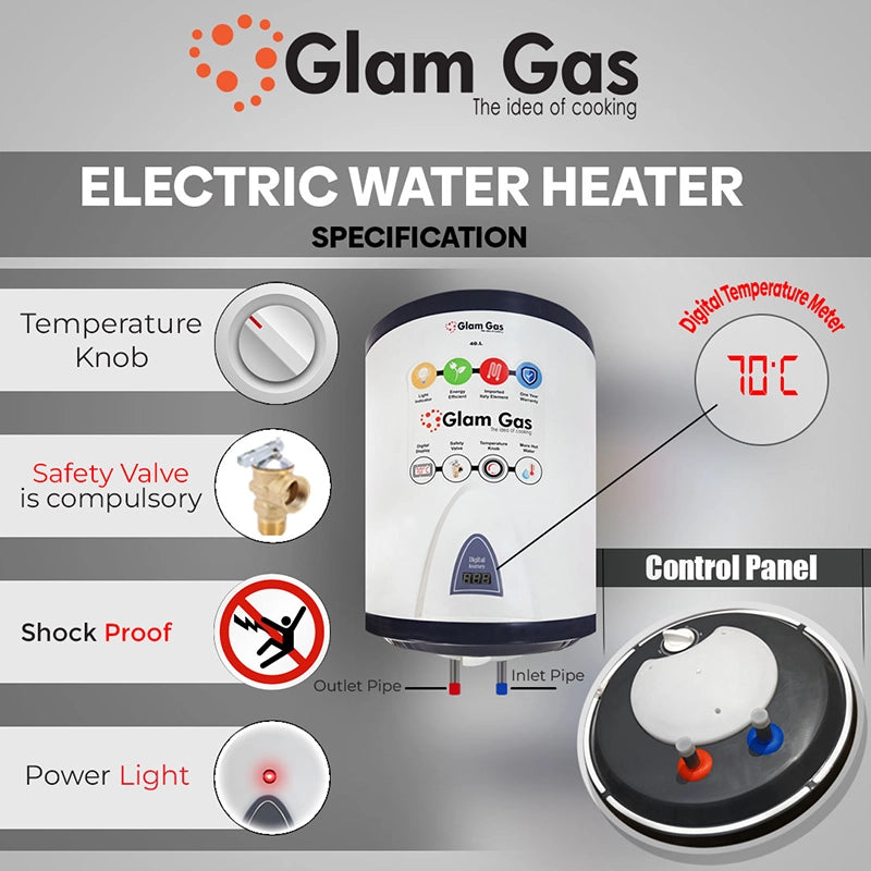 Glam Gas Water Heater | Water Heater | Geyser | EWH-10