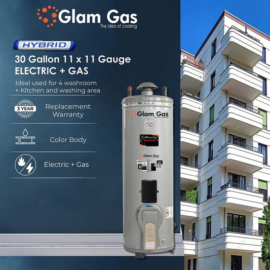 Glam Gas Water Heater | Water Heater | Geyser | 30 Gallon | 11x11 Gauge