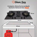 Glam Gas Hob | B435-Ford | Tempered Glass | 4 Burner | Kitchen Stove | Gas Stove