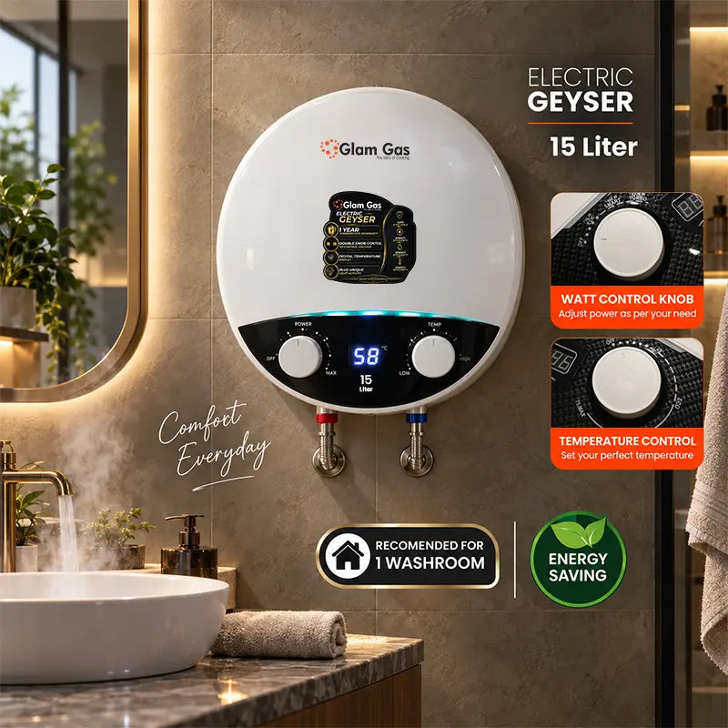 Glam Gas 15 Liter Electric Geyser – Energy Saving Water Heater