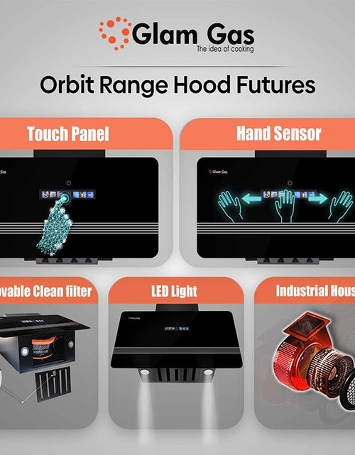 Load image into Gallery viewer, Glam Gas Range Hood | Orbit-12 | Kitchen Hood | Chimney
