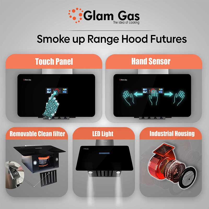 Glam Gas Range Hood | Smoke-up 12 | Kitchen Hood | Chimney