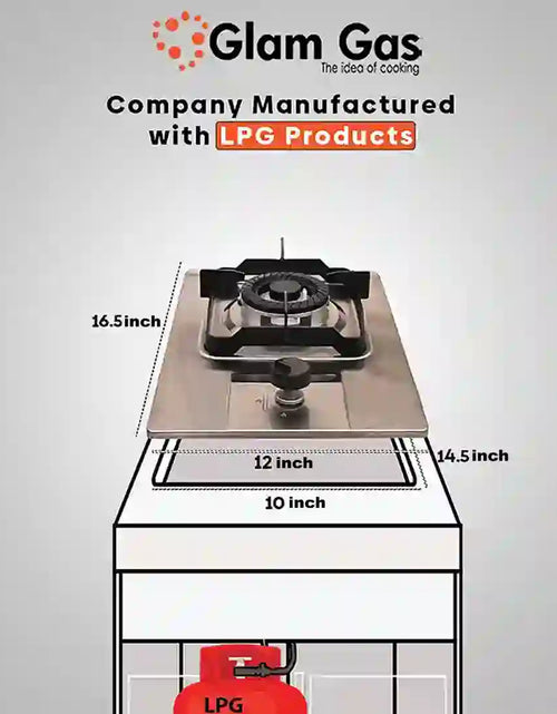 Load image into Gallery viewer, Glam Gas Hob | GG-11 | Stainless Steel | 1 Burner | Kitchen Stove | Gas Stove
