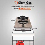 Glam Gas Hob | GG-11 | Stainless Steel | 1 Burner | Kitchen Stove | Gas Stove