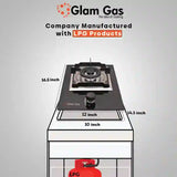 Glam Gas Hob | GG-12 | Tempered Glass | 1 Burner | Kitchen Stove | Gas Stove