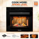 Glam Gas A68-SF3 88L Large Capacity Built-In Electric Oven with Convection Fan Pakistan