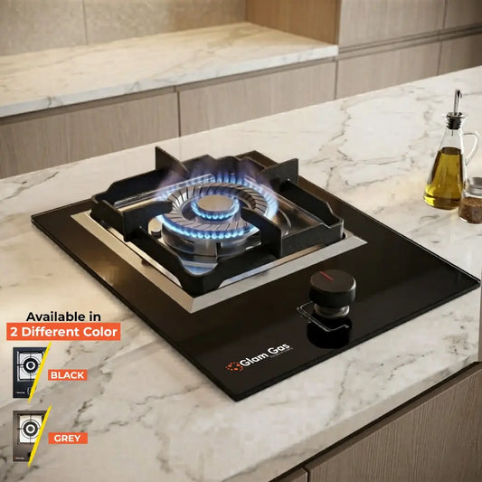Glam Gas GG-12 built in hob 1 burner tempered glass gas stove in Pakistan with brass burner auto ignition kitchen stove