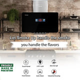 Glam Gas Smoke Up 12 kitchen hood with touch panel, auto clean and hand sensor in Pakistan