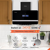 Glam Gas Windy 12 range hood in Pakistan with touch panel, voice sensor, smoke sensor, hand sensor and auto clean features