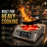 Glam Gas GG-Cook King-12 commercial electric hot plate stove with wok, high heat cooking