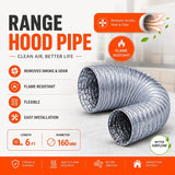 Buy range hood pipe 160mm flexible duct in Pakistan – kitchen hood exhaust pipe price Glam Gas