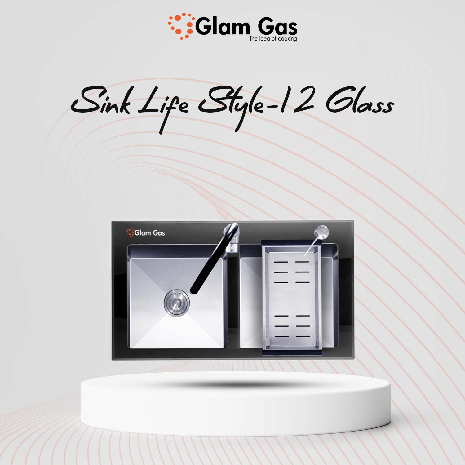 Products Glam Gas Life Style 12 Glass | Built In Kitchen Sink Pakistan