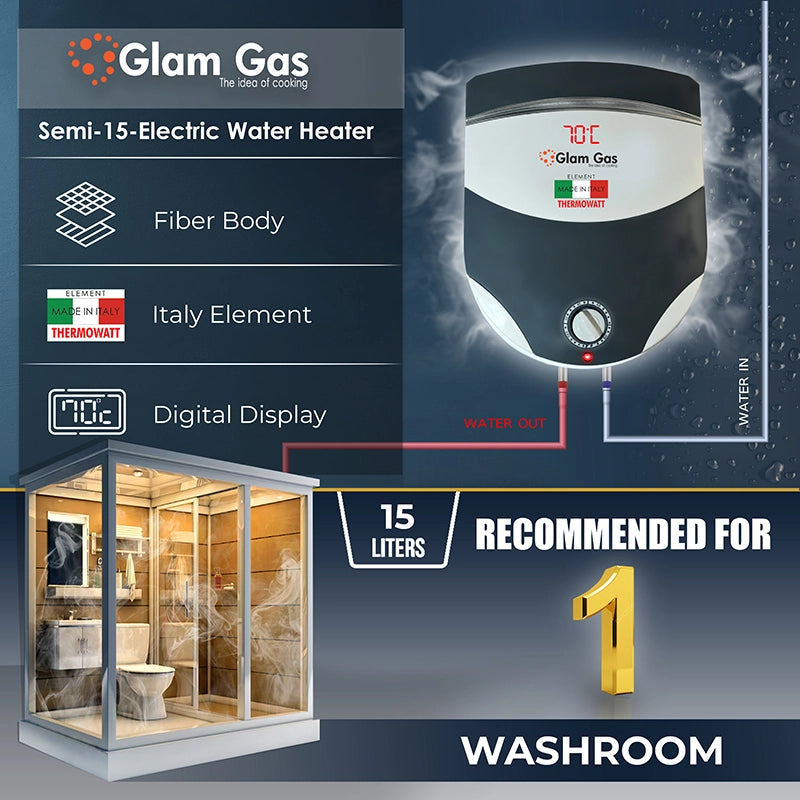 Glam Gas Water Heater | Water Heater | Geyser | Semi-Series