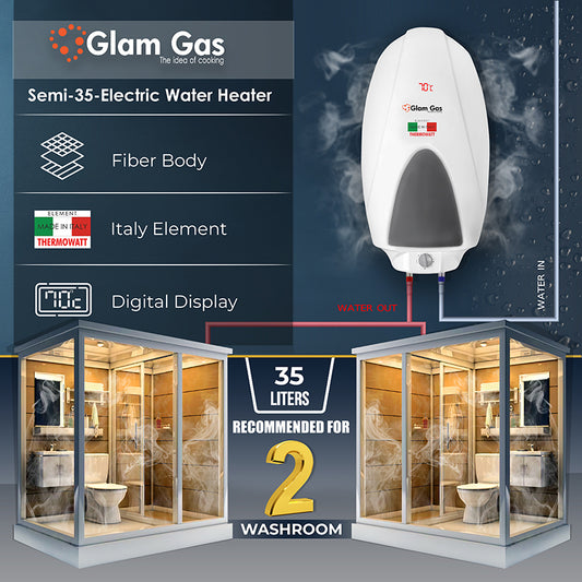 Glam Gas Water Heater | Water Heater | Geyser | Semi-35