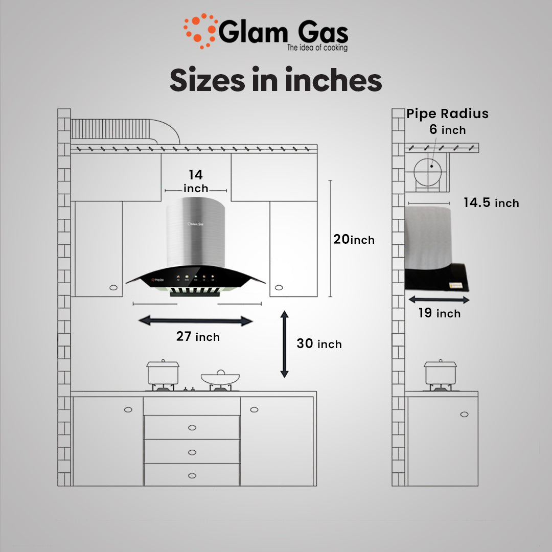 Glam Gas Range Hood | Star | Kitchen Hood | Chimney