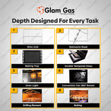 Glam Gas Black Forest Gas+Electric Oven | Glam Gas Oven | Built in Oven | Gas+Electric Oven