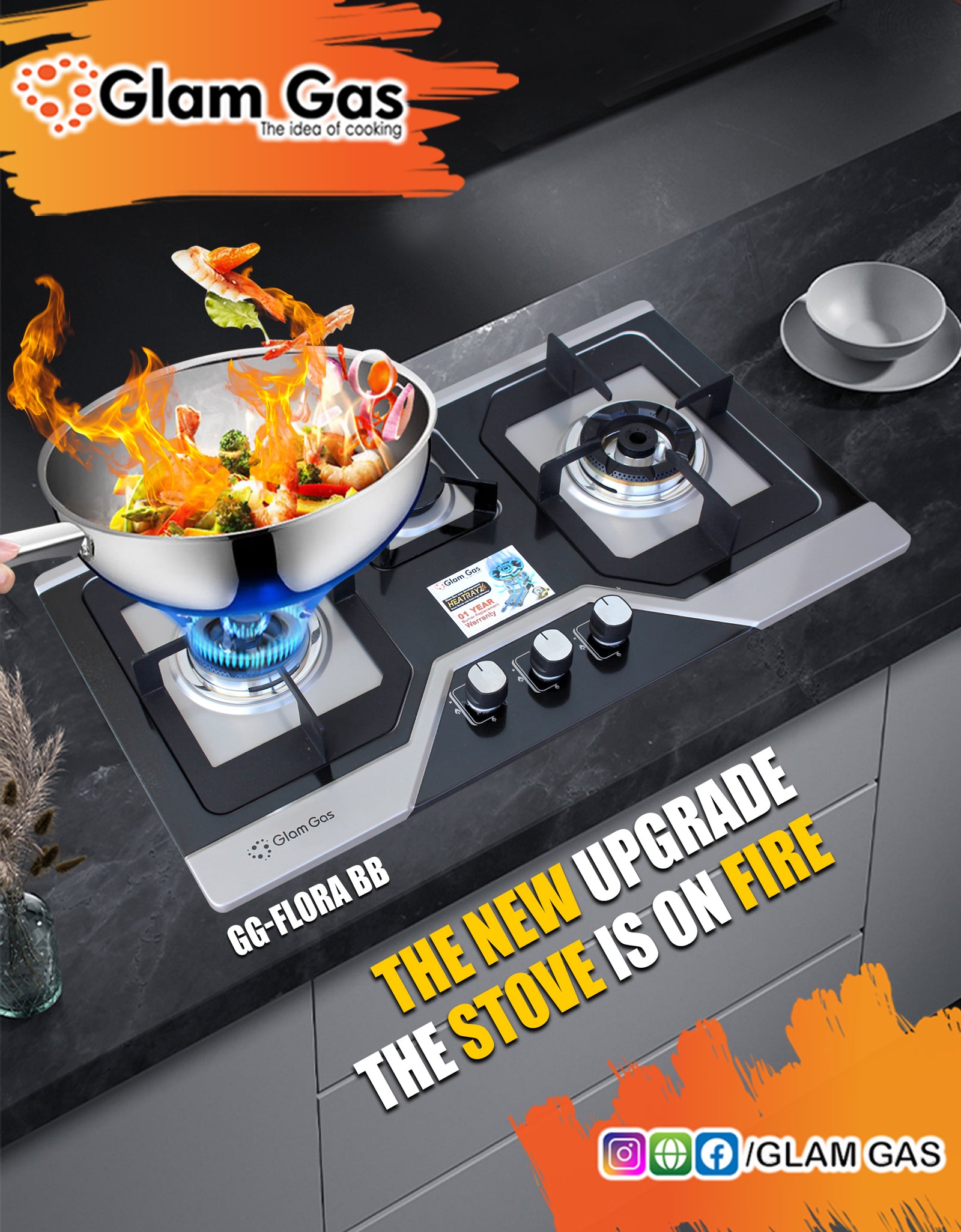 Glamgas-Flora B-gas cooking burner its flexible Price Online Shop Now 