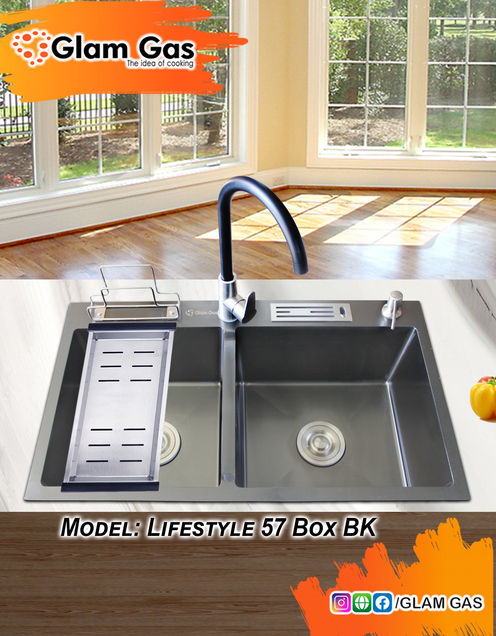 Glam Gas Life Style 57 Box Bk | Built In Sink & Fittings 2023 Buy Now 